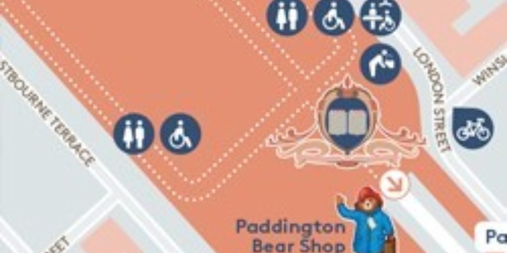 Illustrated Paddington London map Paddington